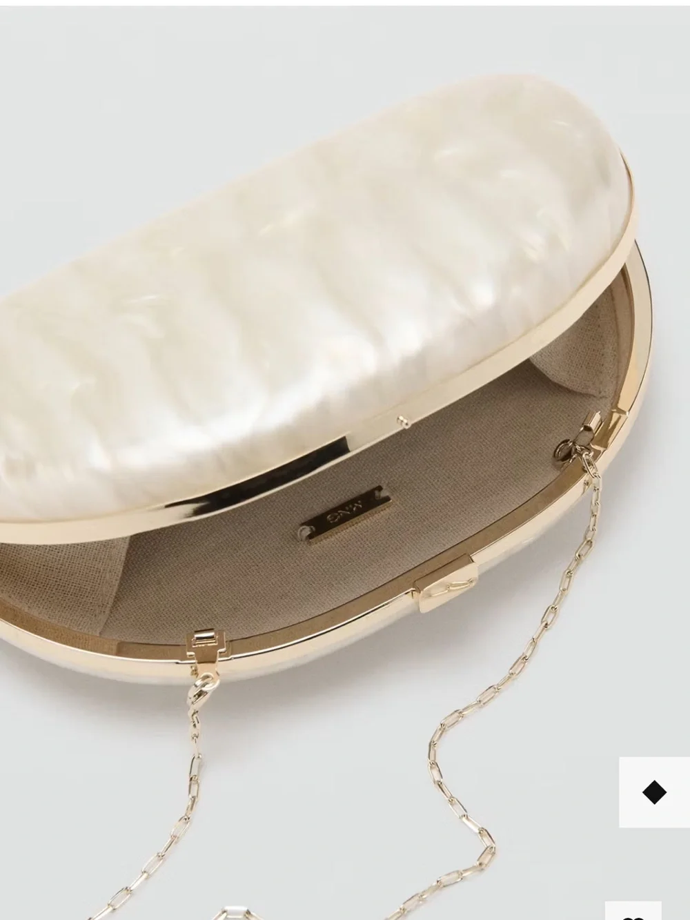 Mango PEARL-EFFECT CLUTCH BAG